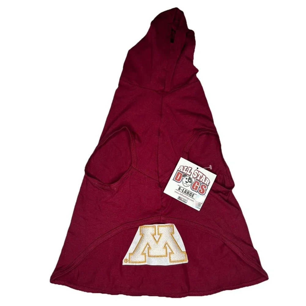 Minnesota Golden Gophers All Star Dogs Dog Hooded Shirt SIZE XL NWT
